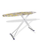 Peng Essentials Seville Iron Table for Ironing Clothes -Floral, Surface 122x38 cm | Anti-Slip Feet, Heat-Resistant, Sturdy H-Leg Design, Iron Rest with Silicon Stopper | Space-Saving Ironing Board