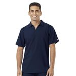 WonderWink Men's Collar Top Medical Scrubs Shirt, Navy, XS