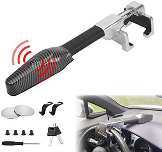 OPSOOPI Steering Wheel Lock with Car Alarm System, Anti Theft Car Device, Car Wheel Lock Car Theft Prevention Device with 130db Alarm, Universal Car Security for Truck/Auto/SUV/Van - 2 Keys