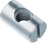 Barrel Furniture Cross Dowel Slotted Nuts (Pack of 10) Hex Zinc Plated for The Assembly of Funiture/Beds/Crib/Chairs/Cot Symmetric Dowels Nut Fasteners (10mm x 13mm)