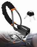 Tevlaphee Steering Wheel Lock Seat Belt Lock Universal Anti Theft Car Device Car Lock Car Theft Prevention with 3 Keys for Car Security Fit Most Vehicles Truck SUV Van(Black)