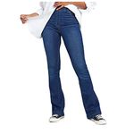 Skinny Jeans, Mom Jeans Women's Baggy Coated Women High Waisted Women's No-Button Stretch Flare Jeans Pull On Denim Pants Regular Fit Jean 12 Boyfriend Jeans Jeans for UK Waist (XL, Dark Blue)