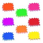 80Pcs Fluorescent Starburst Sale Signs,Neon Paper Starburst Tags, Blank Star Retail Price Labels for Retail Store Party Favors