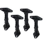 VideoSecu 4 Black Universal Satellite Speaker Mounts/Brackets for Walls and Ceilings 1VE (Black, 4 Pack)