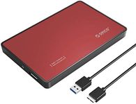 ORICO 2.5 Inch Hard Drive Enclosure External USB 3.0 Gen1 to SATA 5Gb/s HDD SSD Tool Free Case [UASP Supported] Red more tools