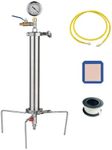 P PBAUTOS Stainless Steel Vacuum Chamber/Tube with Vacuum Gauge, 90 Gram Closed Loop Extractor with Tripod, Perfect for Extracting from Plant Leaves, Industry Use