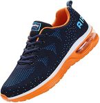 JARLIF Men's Lightweight Athletic Running Shoes Breathable Sport Air Fitness Gym Jogging Sneakers (Size 6.5-12.5), Blueorange, 9.5