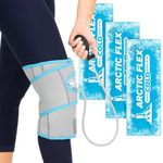 Vive Compression Knee Ice Wrap - Reusable Brace with Air Pump - Hot/Cold Therapy for Men, Women, Pain Relief, Swelling and Recovery Support - Adjustable and Inflatable Pack for Sports Injury Sprains