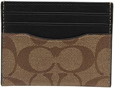 Coach Men ID Card Case Signature QB/Tan, Canvas