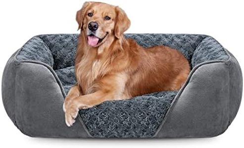 JOEJOY Cama Perro Grande, Cama para Perros Lavable, Fluffy Antideslizante Antiansiedad Camas Perros, Suave Cómoda Rose Swirl Peluche Camas Perros, Cama para Perros y Gatos Grandes, 89x63x23cm
