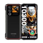 DOOGEE Blade10 Max Rugged Smartphone - 10300mAh Battery, 1.54” Touch Back Screen, 20(8+12)GB+256GB, 6.56" 90Hz FHD+ Display, 50MP Camera, IP69K Waterproof, 4G Dual SIM, 3 Card Slots/NFC/GPS/Android 14