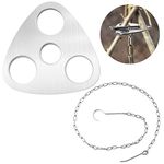 Camping Tripod Board, Stainless Steel Campfire Support Plate with Adjustable Chain for Hanging Cookware for Outdoor Picnic Cooking Camping Tripod Board Accessories (Silver)