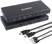 KCEVE 4 Ports KVM Switch, 4 In 1 Out HDMI KVM Switcher Box Support 4K@60Hz, With USB 2,0 Hub Connect, Compatible With Windows/Linux/Mac System etc, With Hotkey Switch Way