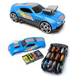 Hot Wheels Car Storage 2in1 Race N' Haul free wheel Car Storage case with Retractable Handle - Stores up to 15 cars (cars not included)