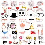 yingd Photo Booth Props, 54pcs Party Wedding Props Kit Funny Bride Selfie Hen Do Bridal Shower Night Game Accessories, Multicolor, One size