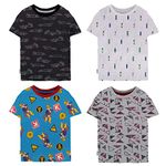 Tinchuk Baby Boy's Cotton Half Sleeves Printed T-Shirt Pack of 4 (Multicolor, 12-18 Months)