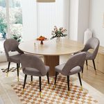 LukeAlon Classic Velvet Dining Chairs Set of 4, Upholstered Open Back Kitchen Chairs with Metal Legs Armless Side Chairs Mid Century Dining Chair for Dining Room, Grey