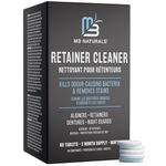 Retainer Cleanser Tablets Cleaner, Removes Odors Discoloration Stains and Plaque 2 Month Supply Denture Cleansers Retainers Mouth Guards Denture Bath Mint by M3 Naturals