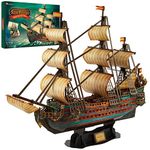 CubicFun 3D Puzzles Model Ship Boat Construction Kit the San Felipe Hard Puzzle Ship Toy Gift Papercraft Decoration for Adults and Kids, 248 Pieces