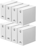 SpaceAid 8 Pack Bed Sheet Organizers and Storage, Foldable Sheet Organizer for Linen Closet, Sheets Set Folder Keeper with Window XL (Queen & King Size) Organizing Bedding Container, White