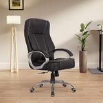 Green Soul Vienna | Leatherette Office Chair | Ergonomic Executive Boss Chair with Spacious Cushioned Seat | Heavy Duty Metal Base | High Back | 3 Years Warranty (Black)