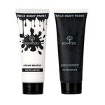 Bowitzki 60ml Face and Body Paint 2oz Cream Makeup 60ml Water Based Face Painting Special Effects For Adults Children Kids Halloween Christmas Party Stage Cosplay (Black+White)