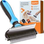 Pet Grooming Brush for Dogs/Cats, 2 in 1 Deshedding Tool & Undercoat Rake Dematting Comb for Mats & Tangles Removing, Reduces Shedding by up to 95%, Great for Short to Long Hair Small Large Breeds