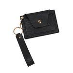 STERCULIA Birth Control Pill Case Medicine Holder Daily PU Leather Removable Wristlet Strap (Black)