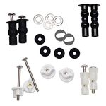 iFealClear Universal Toilet Seats Screws and Bolts, 5 Choice Fixings Expanding Rubber Top Fix Nuts Screws for Top Mount Toilet Seat Hinges, Easy to Install- Toilet Seat Replacement Parts Kit(Metal)