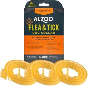 ALZOO Flea & Tick Dog Collar, Helps Repel Fleas, Ticks & Mosquitoes, 100% Plant-Based Active Ingredients, Phthalates and PVC Free, Up to 4 Months Protection, Medium-Sized Dogs: 16-40 lbs, Pack of 3