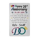 20th Anniversary Card - Stainless Steel Laser Engraved Wallet Insert - We Still Do - 20 Year Wedding Anniversary Romantic Gifts for Husband or Wife