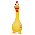 Foodie Puppies Dog Squeaky Chicken Latex Toy - (Yellow Cockerel) | for Small to Medium Dogs | Cotton Filled, Durable, Soft, Animal Design, Chew Safe Play Toy | Reduces Separation Anxiety (Size: 27cm)