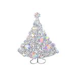 EVER FAITH Austrian Crystal Cute Streamer Star Wishing Tree Brooch Pin Iridescent Clear AB