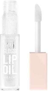 Rimmel Oh My Gloss! Lip Oil 000 Clear Cloud, Juicy Shine, Hydrates & Naturally Plumps, Moisture Boost, Vitamin E, Replenishes & Restores the Lips, Coconut Oil, Non-Sticky, Vegan & Cruelty Free