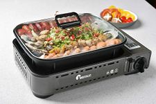 Maxsun Portable Tabletop Hot Pot Gas Stove, Gill Pan Gas Stove, with Carrying Case, 7,250BTU, Outdoor/Indoor, Camp Stove