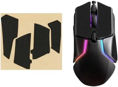 kwmobile Mouse Grip Tape Compatible with SteelSeries Rival 600 / Rival 650 Grip Tape - Non-Slip Faux Leather - Black