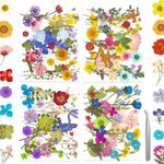 140+ PCS Real Dried Pressed Flowers Leaves Petals for Crafts Yellow- Beautiful Pressed Flowers Daisies for Resin Jewellery, Pressed Flowers Nail Pendant Crafts Making Craft DIY Accessories