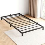 GAOMON 8 Inch Twin Bed Frame, Low Profile Twin Metal Platform Bed Frame Support Mattress Foundation, Noise Free, Easy Assembly, Black