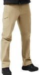 FREE SOLDIER Men's Outdoor Softshell Fleece Lined Cargo Pants Snow Ski Hiking Pants with Belt (Khaki 40W/30L)