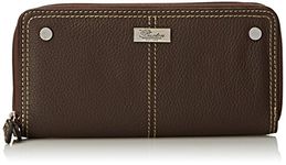 Buxton Women's Westcott Slim Double Zip Wallet, Brown, One Size