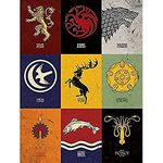 Game Of Thrones "Sigils" Canvas Print, Cotton, Multi-Colour, 3.20 x 60.00 x 80.00 cm