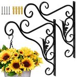 GXF Plant Hanging Wall Hooks, 2 Pack Hanging Plant Holder Hanging Plant Bracket Hanging Basket Hooks for Hanging Planters Birdhouses Bird Feeder Lantern Wind Chimes Wall Sconces Light Fixtures