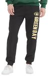 Mens Embroidery Go City Name Sweatpants Active Soft Fleece Jogger Sport Lounge Pants, Green Bay Black, XXL