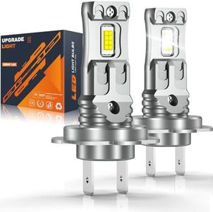 JOSHF Lampadina H7 LED, Anti-errore CSP 80 W 18000LM +500% LM 6500K Bianco Faro per Auto e Moto, 2023 Migliorata Sostituzione Lampadina alogena e Kit Xenon-1:1 Mini H7,DC12V,2 Lampadine