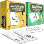 Star Right Math Flash Cards - Multiplication and Division Flash Cards - 325 Hole Punched Math Game Flash Cards - 4 Binder Rings - for Ages 8 and Up - Flash Cards 3rd Grade, 4th, 5th, and 6th Grades