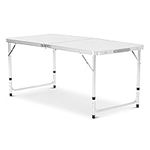 SA Products Heavy Duty Plastic 4ft 1.2m Outdoor Folding Table Work Top - Portable, Compact & Foldable for Easy Storage - Ideal as a Picnic table Garden table Patio Catering BBQ Party Market Table