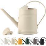 Long Spout Plant Watering Can 1/2 Gallon, Small Plastic Indoor Plant Watering Can for Outdoor Plants, Houseplant Bonsai Watering Can Outdoor, Watering Pot for Plants(68oz Ivory)