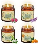 Scented Candles Gift Set, 4 Pack 3.5 Oz Candles Set, Long Lasting Amber Candles Jar, Candles Gifts Set for Women, Birthdays, Weddings, Christmas