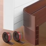 Door Draught Excluder 2 Packs,Door Bottom Seal,Under Door Draft Stopper Seals Anti-Collision Strong Adhesive Weather Stripping Tape Soundproof Draught Stoppers Brown 2PC 2" W x 39" L