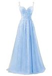 Light Blue Long Prom Dresses for Wo